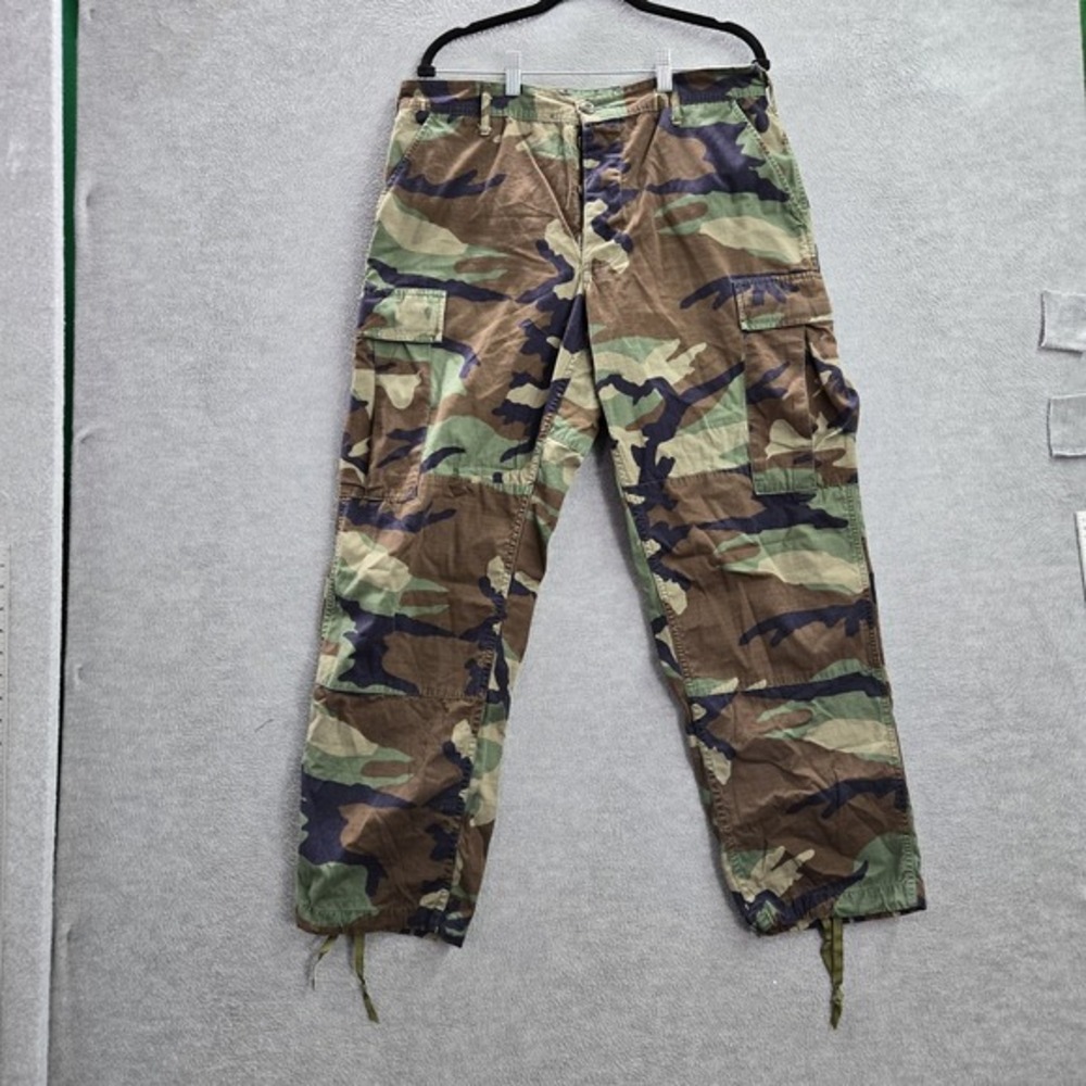 US Army Men Pants M SHORT Green Camouflage Cotton‎ Nylon Cargo Ripstop Straight